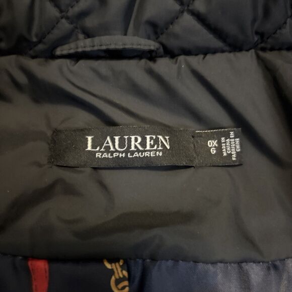 Lauren Ralph Lauren Jacket Women 0X Black Quilt Equestrian Spectator Hood Parka - Picture 6 of 14